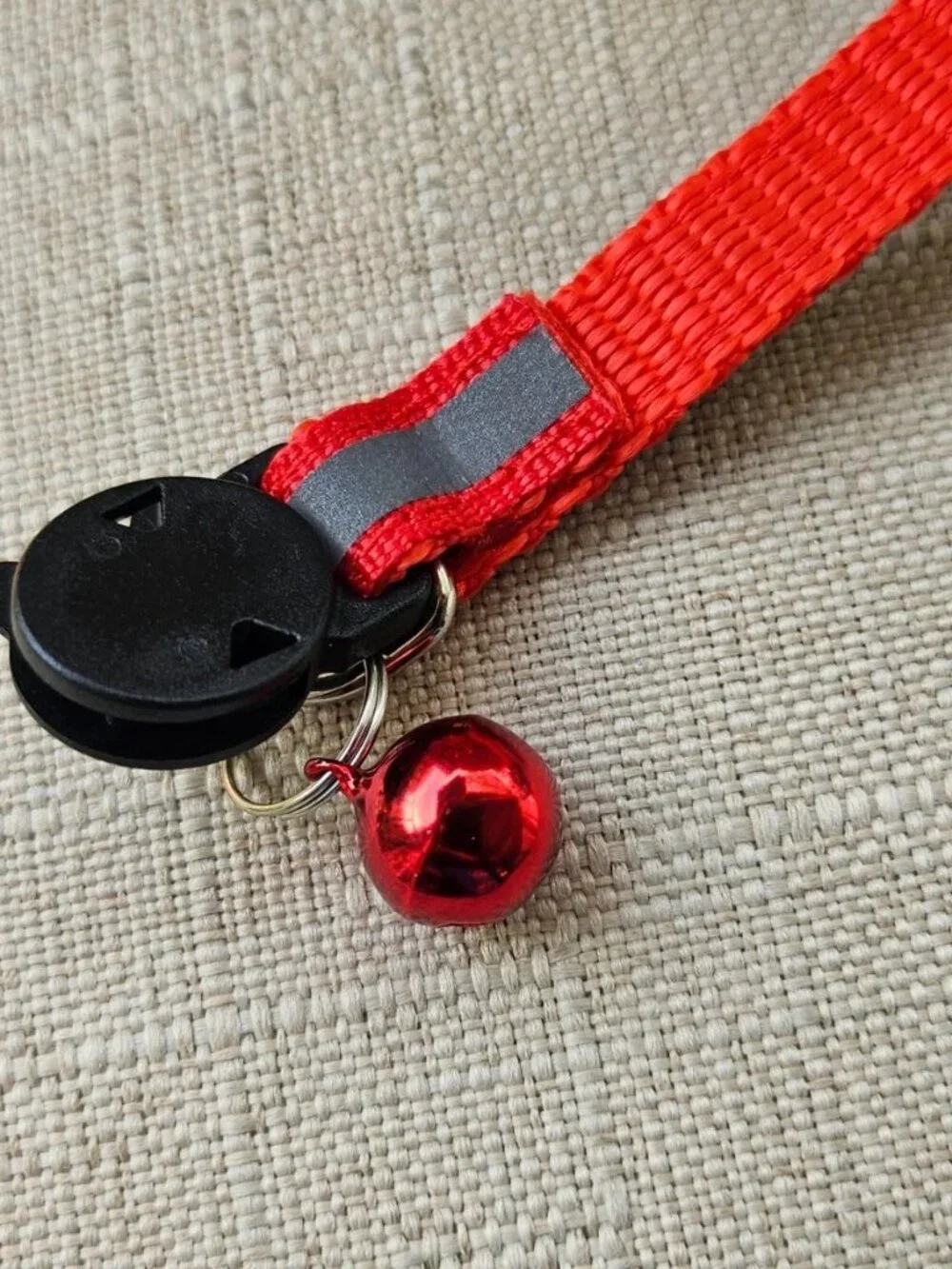 Red Collar for Cats Pet Collar w/ Bell Reflective Neck Collar for Cat Adjustable
